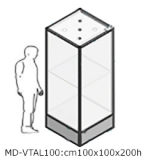 Vetrina  ARGURION, telaio in alluminio, cm 100x100x200h.