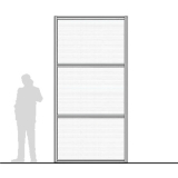 Pannello divisorio MACRO "alveolare" con doppia traversa - cm 150x300h 