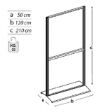 Accessorio  espositivo SIDEROS' pannello  "porta monitor" cm120x50x210h.