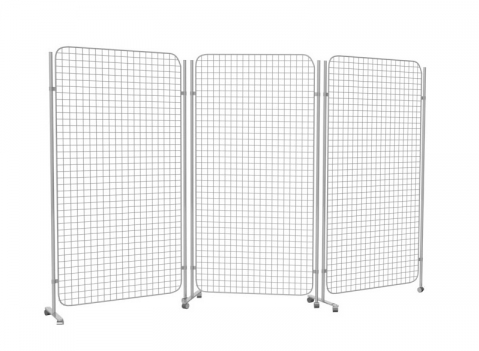 Griglia espositiva su ruote della LINEA GRID.