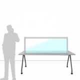 Schermo divisorio MACRO FRONT OFFICE - cm 160x60h con lastra sollevata cm 4