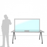 Schermo divisorio MACRO FRONT OFFICE - cm 160x80h con fessura passacarte