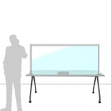 Schermo divisorio MACRO FRONT OFFICE - cm 180x80h con fessura passacarte cm 30x8h