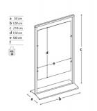 Pann.espositivo SIDEROS' "lastra in plexiglass" con morsetti.MD-PN12M