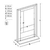 Pannello espositivo SIDEROS'  "lastra in forex" con cavetti e morsetti.MD-PN12C