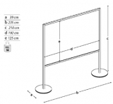 Pannello informativo finitura feltro a "tabellone"della linea Macro.
