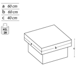 Pedana espositiva linea SIDEROS cm 60x60x40h.