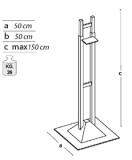Supporto espositivo linea SIDEROS cm 50x50x150h.