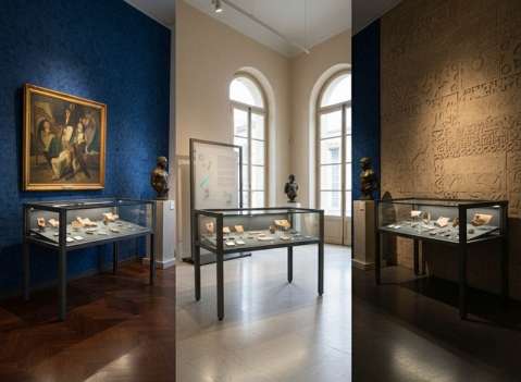 Vetrine espositive per musei della linea Argurion 