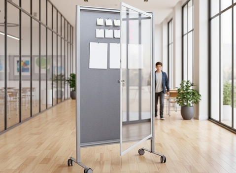 Bacheca autoportanti su ruote della linea ALA  FELTRO