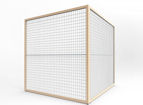 Pannello griglia con telaio in legno