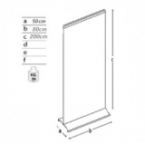 Pareti espositive autoportanti bifacciali su ruote cm 80x200h.